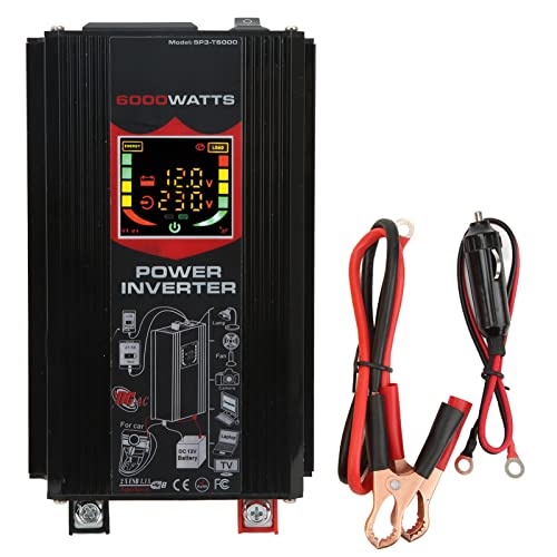 SINUSINVERTER FAHRZEUGSOLARINVERTER MIT LCD-Display USB 12V ZU 220V (Black) von EVTSCAN