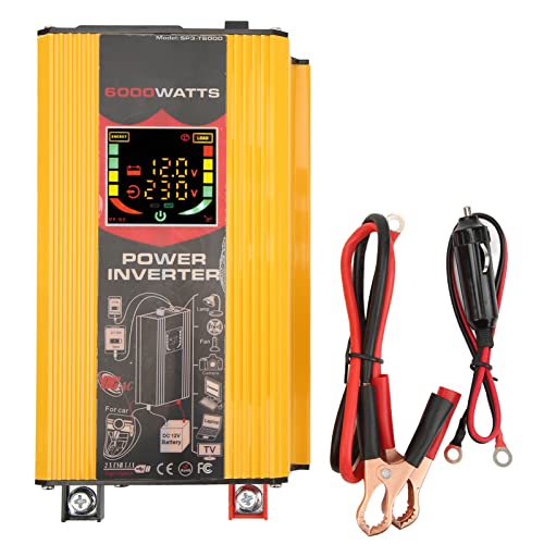 SINUSINVERTER FAHRZEUGSOLARINVERTER MIT LCD-Display USB 12V ZU 220V (Yellow) von EVTSCAN