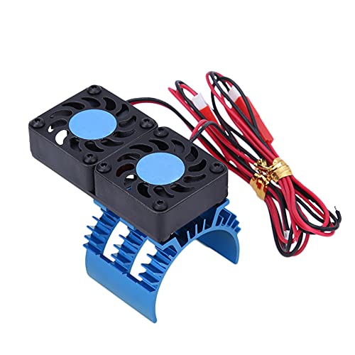 Überschreiten Hobby A2 Dual Lüfter Aluminium 540 RC Motor Kühlerkühlungslüfter HSP -Fahrzeuge (Blau) von EVTSCAN