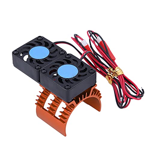 Überschreiten Hobby A2 Dual Lüfter Aluminium 540 RC Motor Kühlerkühlungslüfter HSP -Fahrzeuge (Orange) von EVTSCAN