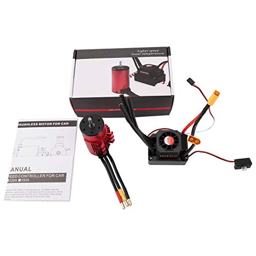Wasserdichte bürstenlose 3670 2850 kV Motor 120A ESC -Kühlkörper für RC -Auto von EVTSCAN