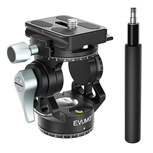 EVUMO Mini Stativ Stativkopf, Doppelpanorama 360-Grad-Kamera-Stativ-Videokopf, 250g Fluidkopf Pan Tilt Head Kompatibel Mit Arca-Swiss Schnellwechselplatte, DSLR, Unabhängige Verschlüsse, 4kg Tragkraft EVUMO Mini Stativ Stativkopf, Doppelpanorama 360-Grad-Kamera-Stativ-Videokopf, 250g Fluidkopf Pan Tilt Head Kompatibel Mit Arca-Swiss Schnellwechselplatte, DSLR, Unabhängige Verschlüsse, 4kg Tragkraft von EVUMO