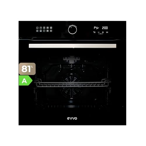 EVVO Elektrischer Einbauofen, Effizienz A, 81 l Fassungsvermögen, Airfryer-Funktion, 10 Programme, Timer, digitales Display, Touchscreen, Teleskopführung, Modell: H25, Schwarz EVVO Elektrischer Einbauofen, Effizienz A, 81 l Fassungsvermögen, Airfryer-Funktion, 10 Programme, Timer, digitales Display, Touchscreen, Teleskopführung, Modell: H25, Schwarz von EVVO