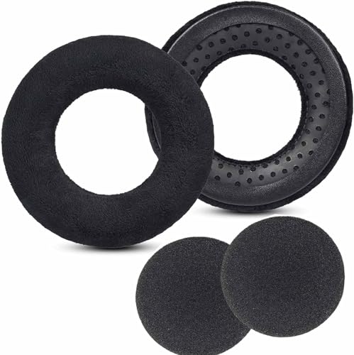 DT 770 Pro Ohrpolster,Velours Ersatz Ohrpolster Kompatibel mit Beyerdynamic DT 990 Pro/DT 770 Pro/DT 880 Pro/MMX 330 Kopfhörer,Headset Polster Ear Pads (Ohrpolster - Schwarz) von EVXVE