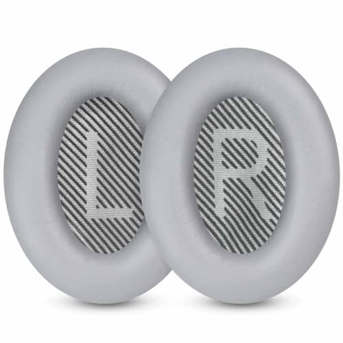 QC35 Ohrpolster QC35 ii Ohrpolster Ersatz Ohrpolster für Bose Quietcomfort 35/35ii/25/15, QC2 AE2/AE2i/AE2w, SoundLink/SoundTrue Around-Ear Kopfhörer, mit Premium Memory-Schaum & Proteinleder (Grau) von EVXVE