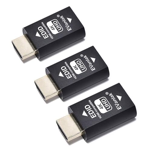EVanlak HDMI-Emulator-Adapter (3. Generation), kompatibel mit Mac Thunderbolt auf HDMI-Switches/Extender/AV-Receiver/Video-Splitter,3840 x2160 bei 60 Hz, 3 Stück von EVanlak