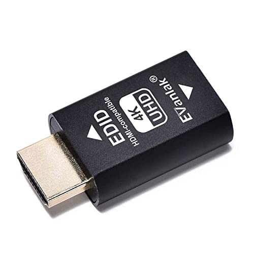 EVanlak HDMI-Emulator-Adapter (3. Generation), kompatibel mit Mac Thunderbolt auf HDMI-Switches/Extender/AV-Receiver/Video-Splitter 4 K, 3840 x 2160 bei 60 Hz-1er-Pack… von EVanlak