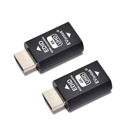 EVanlak HDMI-Emulator-Adapter (3. Generation), kompatibel mit Mac Thunderbolt auf HDMI-Switches/Extender/AV-Receiver/Video-Splitter 4 K, 3840 x 2160 bei 60 Hz-2er-Pack… von EVanlak