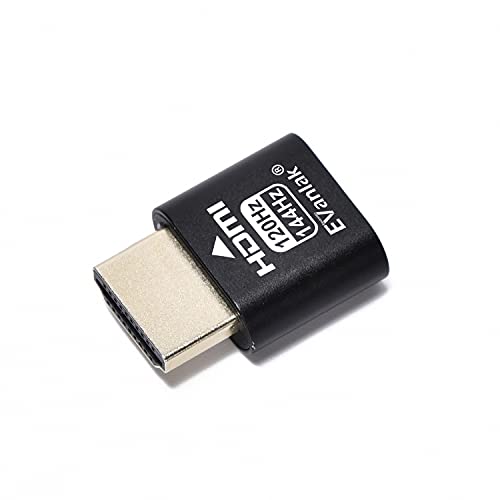 EVanlak HDMI Headless（High Rate240） HDMI Dummy Plug,Headless Ghost, Display Emulator Black 1Pcs von EVanlak