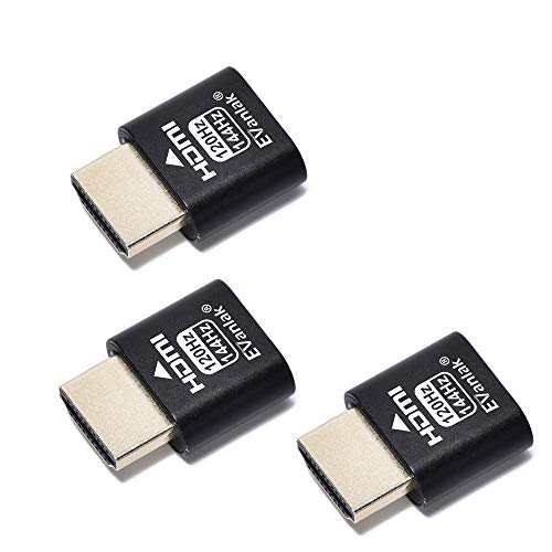 EVanlak HDMI Headless（High Rate240） HDMI Dummy Plug,Headless Ghost, Display Emulator Black 3Pcs von EVanlak