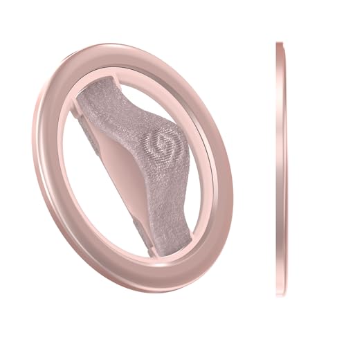EWA MagOne Lite 3rd Gen Cell Phone Ring Holder, with Replaceable 360° Rotation Elastic Finger Strap, Phone Grip Compatible with iPhone MagSafe,15,14,13 Pro/Max/Plus-(Rosegold) von EWA