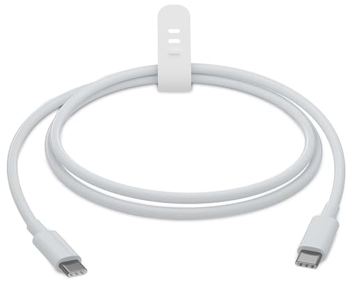 1 m USB-C (m) auf USB-C (m) Kabel, weiß Ladekabel Verlängerung für Samsung Xiaomi moderne Smartphones und Laptops von EWANTO