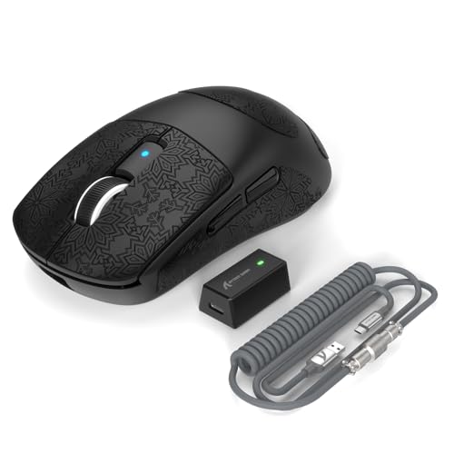 ATTACK SHARK R6 LIGHTSPEED Kabellose Gaming-Maus, 39G Ultraleichtes, HyperSpeed mit 8K Hz, PAW3950 Sensor, Nordic 52840, 42K DPI für E-Sport-Spiele, Tri-Mode Programmierbare Mäuse - SchwarzPro von EWEADN