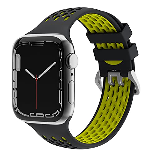 EWENYS Sportarmband mit Mehreren Löchern, Atmungsaktiv SilikonArmband Kompatibel mit Apple Watch Series 9 8 7 41mm, Series 6 5 4 40mm, Series 3 2 1 38mm Armband Nike Sport von EWENYS