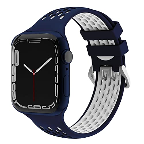EWENYS Sportarmband mit Mehreren Löchern, Atmungsaktiv SilikonArmband Kompatibel mit Apple Watch Series 9 8 7 41mm, Series 6 5 4 40mm, Series 3 2 1 38mm Armband Nike Sport von EWENYS