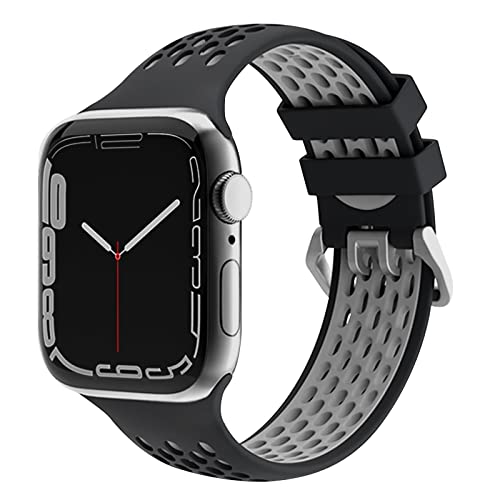 EWENYS Sportarmband mit Mehreren Löchern, Atmungsaktiv SilikonArmband Kompatibel mit Apple Watch Series 9 8 7 41mm, Series6 5 4 40mm, Series 3 2 1 38mm Armband Nike Sport von EWENYS