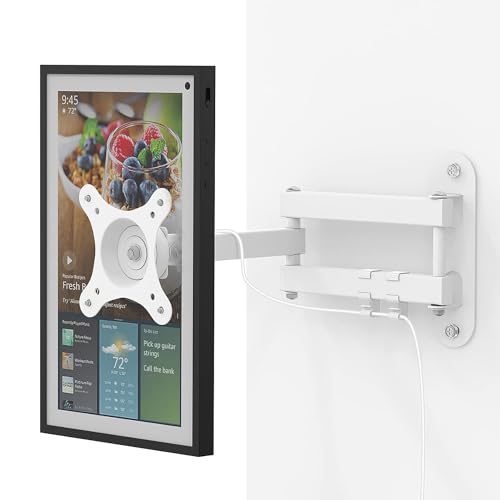 EWIGE TV Monitor Wandhalterung für Show 15, Verstellbare Halterung Schwenk- und neigbares Universal für 13-30 Zoll 100x100, 75x75mm TV Halterung aus Metall (Weiß) von EWIGE
