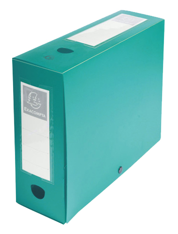 EXACOMPTA Archivbox mit Druckknopf, PP, 100 mm, grün von EXACOMPTA