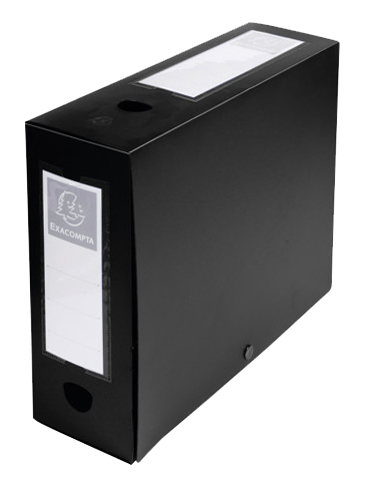 EXACOMPTA Archivbox mit Druckknopf, PP, 100 mm, schwarz von EXACOMPTA