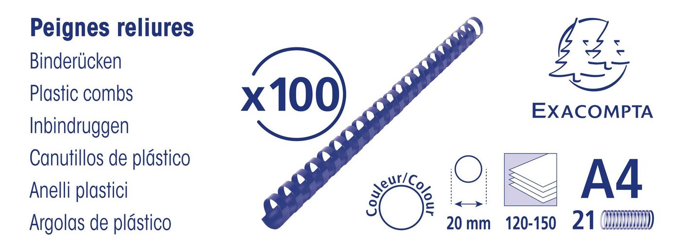 EXACOMPTA Bindegerät Schachtel + 100 Spiralen 20 mm PVC für die Bindung A4 Schwarz 75601E, Klemmschiene EXACOMPTA Bindegerät Schachtel + 100 Spiralen 20 mm PVC für die Bindung A4 Schwarz 75601E, Klemmschiene von EXACOMPTA