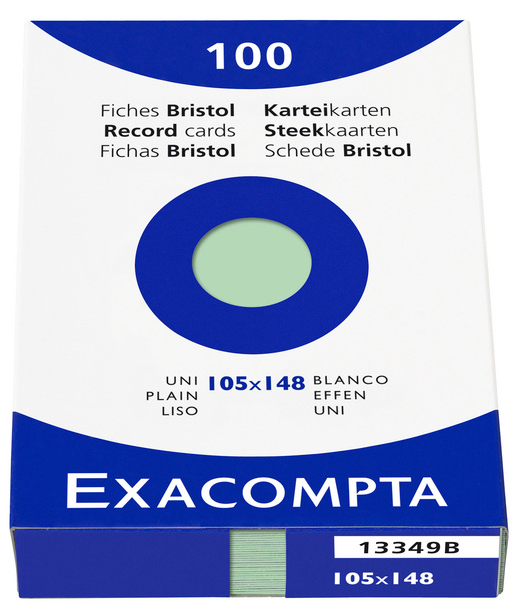 EXACOMPTA Karteikarten, DIN A6, blanko, azurblau von EXACOMPTA