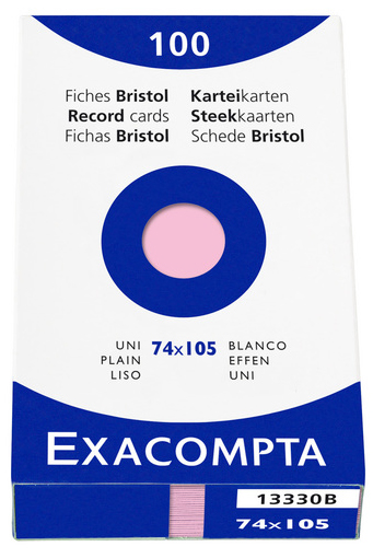 EXACOMPTA Karteikarten, DIN A7, blanko, rosa von EXACOMPTA