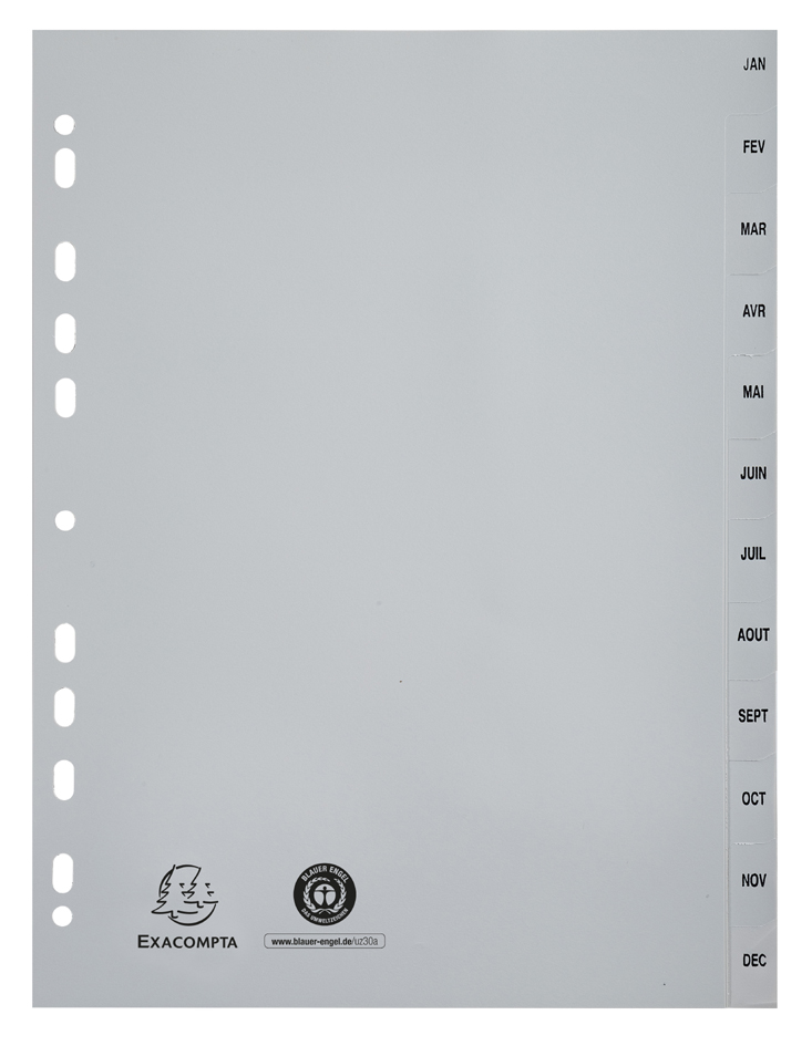 EXACOMPTA Kunststoff-Register, Jan.-Déc., DIN A4+, 12-teilig von EXACOMPTA