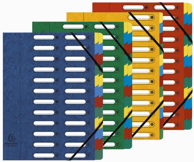 EXACOMPTA Ordnungsmappe, DIN A4, Karton, 12 Fächer, grün von EXACOMPTA