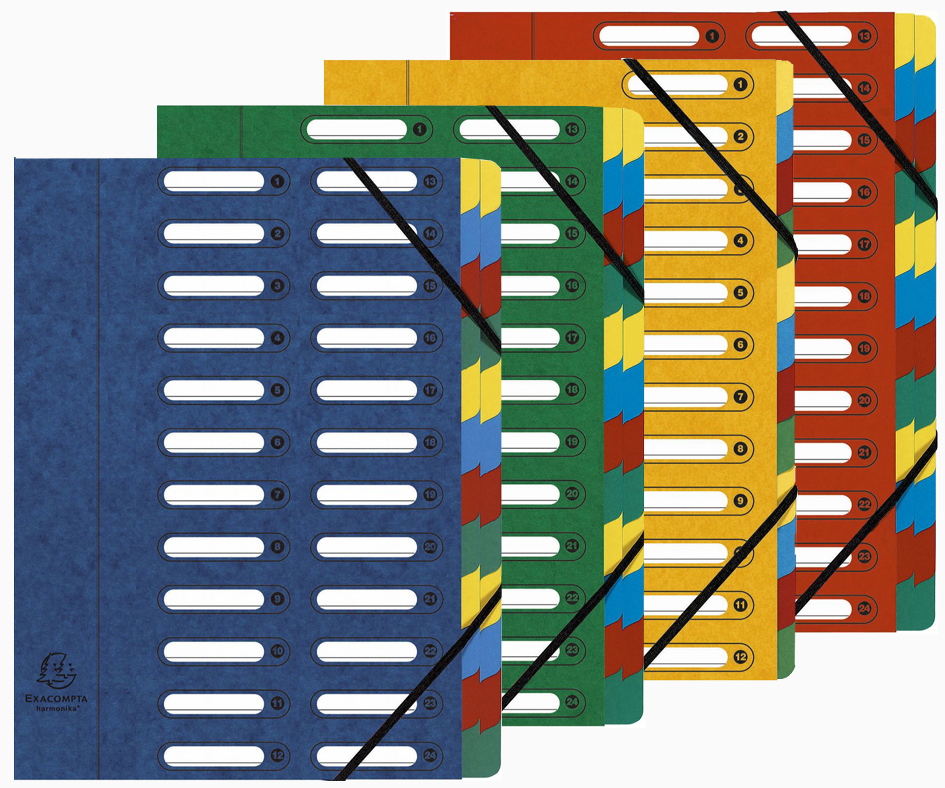 EXACOMPTA Ordnungsmappe, DIN A4, Karton, 7 Fächer, rot von EXACOMPTA