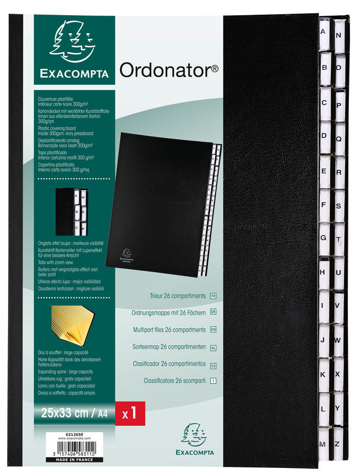 EXACOMPTA Ordnungsmappe Ordonator, A4, A-Z, 26 Fächer von EXACOMPTA