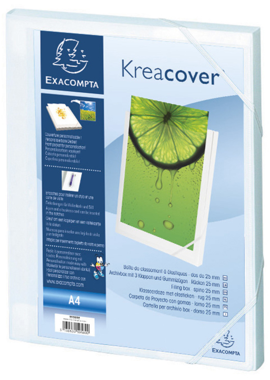 EXACOMPTA Sammelbox Kreacover, A4, PP, 25 mm, weiß von EXACOMPTA