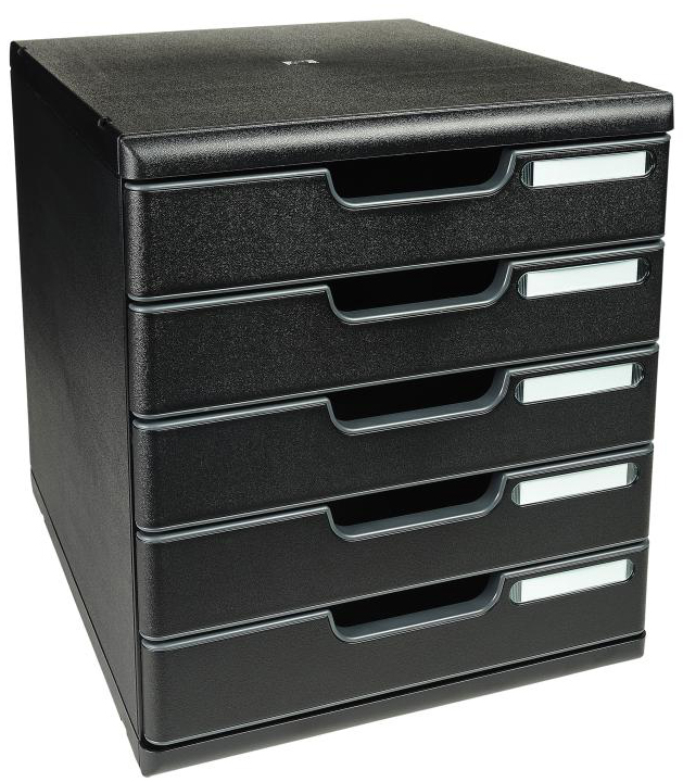 EXACOMPTA Schubladenbox MODULO A4, 5 Schübe, schwarz von EXACOMPTA