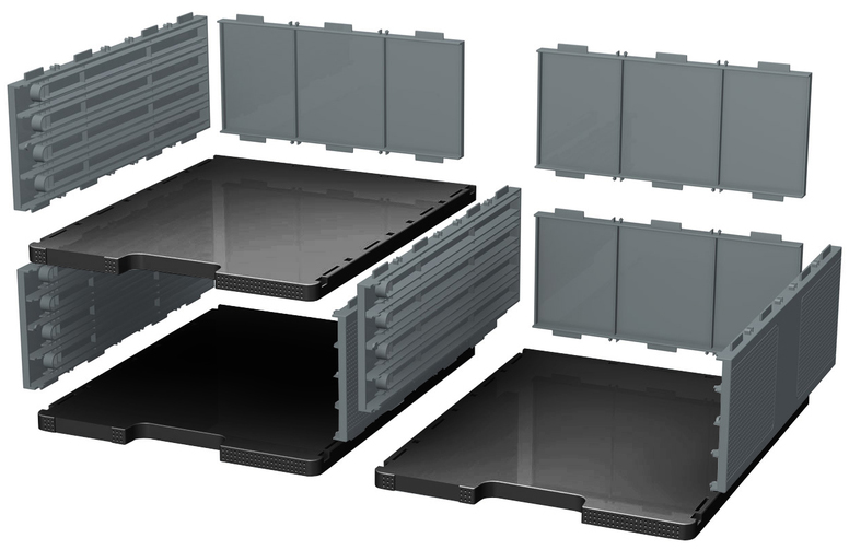 EXACOMPTA Schubladenbox MODULODOC Jumbo, schwarz / mausgrau von EXACOMPTA