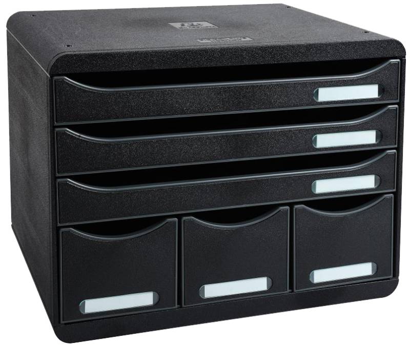 EXACOMPTA Schubladenbox STORE-BOX MAXI, 6 Schübe, schwarz von EXACOMPTA