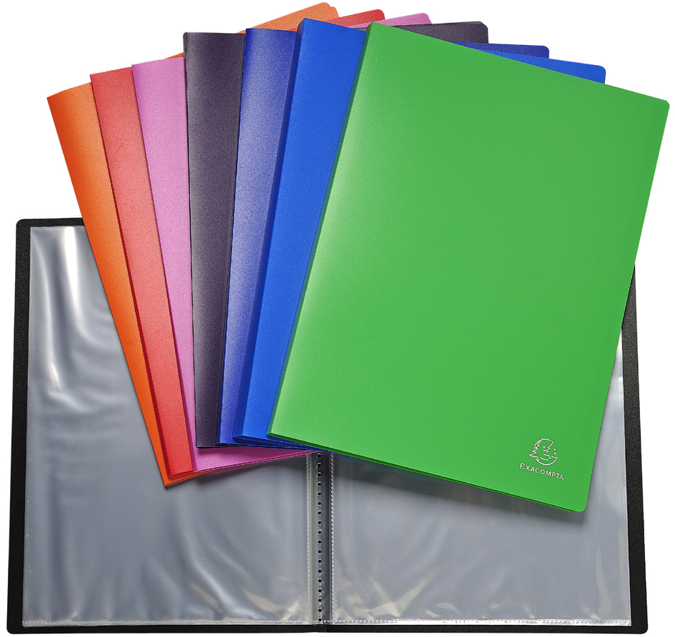 EXACOMPTA Sichtbuch, DIN A4, PP, 20 Hüllen, farbig sortiert von EXACOMPTA