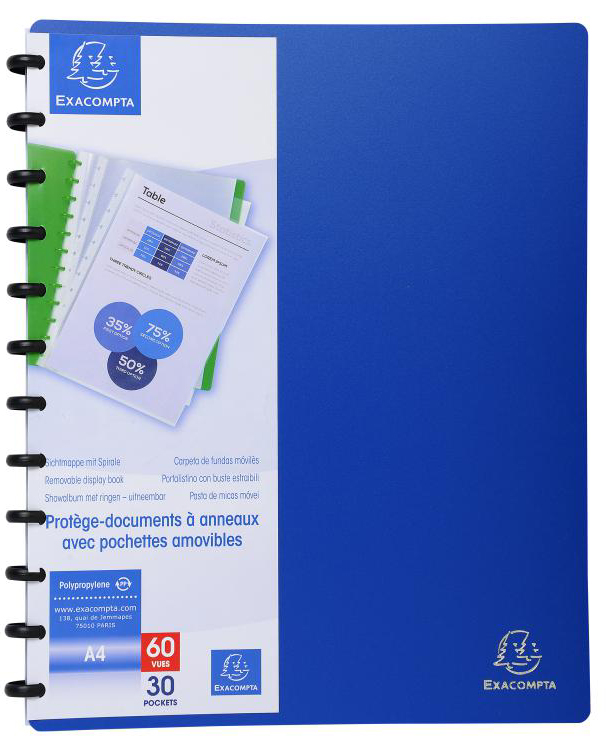 EXACOMPTA Sichtbuch DIN A4, 30 Hüllen, blau EXACOMPTA Sichtbuch DIN A4, 30 Hüllen, blau von EXACOMPTA