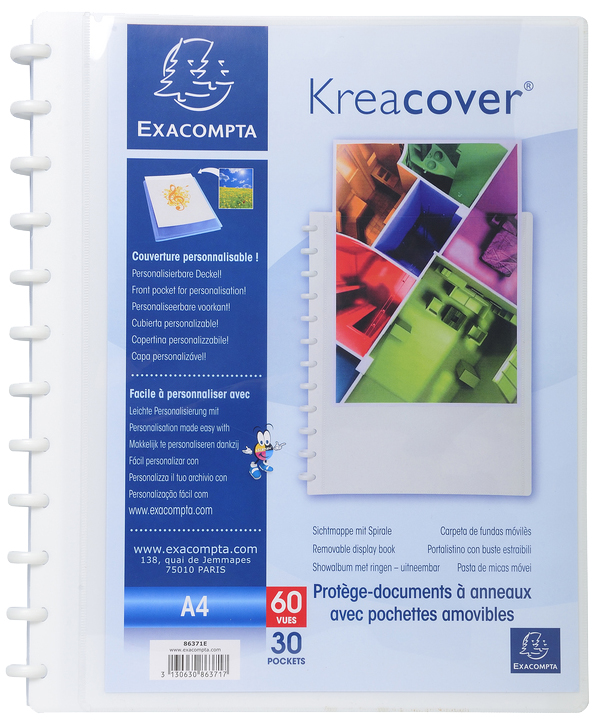 EXACOMPTA Sichtbuch Kreacover DIN A4, 30 Hüllen, weiß von EXACOMPTA