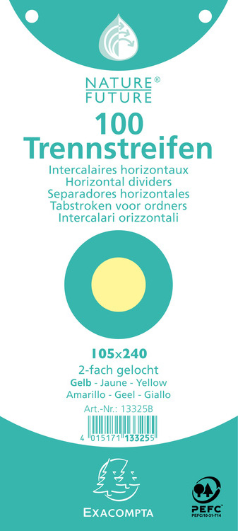 EXACOMPTA Trennstreifen Premium, 105 x 240 mm, weiß von EXACOMPTA