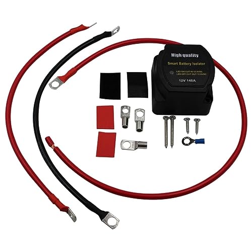 EXAOMBLE 1 Satz Rv -laderelais Automatisches Relais Für Auto Spannungsempfindliches Relais Isolator Für Auto Doppelbatterierelais Spannungserfassungsrelais Schwarz Aluminiumprodukte von EXAOMBLE