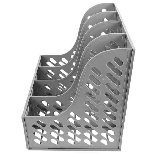 EXCEART 1 Satz Dateispeicherordner Gestell Desktop-bücherregal A4 Aktenhalter Dateiorganisator Mesh -dateihalter Schreibtisch Büroorganisator Praktisch Aktenständer Aus Papier Plastik Grey von EXCEART