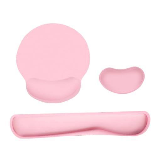EXCEART 1 Satz Mousepad Dreiteiliges Set Computer Klaviatur Handgelenkstütze Für Tastatur Tastatur-handgelenkauflage Tastatur Und Mauspad Pad Mit Handgelenkstütze Rosa Gedächtnisschaum von EXCEART
