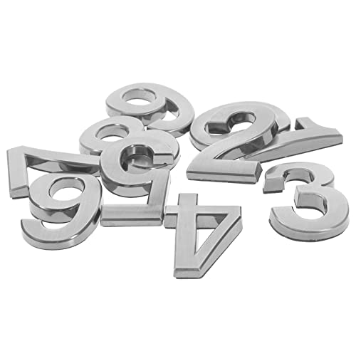 EXCEART 10 Stück Edelstahl -Türschild Adresse digital Vinyl Zahlen Türnummernschilder Adressschilder für Häuser Türnummer Plaques Türschild für Hotel ABS-Kunststoff von EXCEART