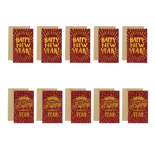 EXCEART 10 Stück Neujahrs karte Feiertagsgrußkarten Festival-Segenskarten Großartig Silvester Urlaub Du Neujahrsgrußkarten chinesische neujahrskarten Grüßekarte Papier rot EXCEART 10 Stück Neujahrs karte Feiertagsgrußkarten Festival-Segenskarten Großartig Silvester Urlaub Du Neujahrsgrußkarten chinesische neujahrskarten Grüßekarte Papier rot von EXCEART