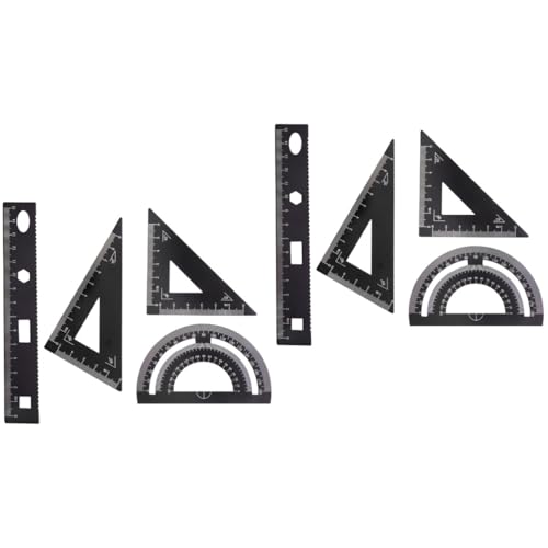 EXCEART 2 Sets 4-teiliges Lineal-set Für Die Schule Metalllineal Winkelmesser Dreieckplatte Schreibwaren-set Für Studenten Und Ingenieure von EXCEART