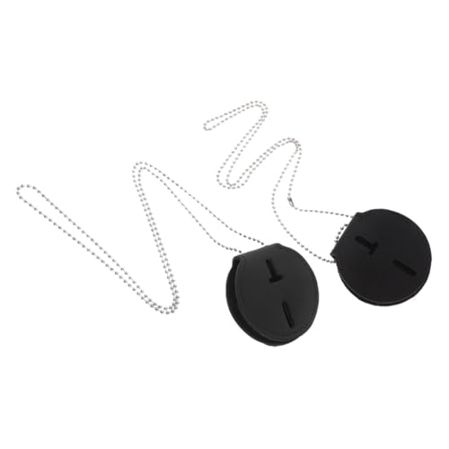 EXCEART 2 Stück Id-ordner Kreisförmiger Abzeichenclip Polizeiabzeichenkette Polizeiausweisinhaber Abzeichenhalter Ausweishalter Mit Gürtelclip Abzeichen-id-inhaber Black Pu-leder von EXCEART