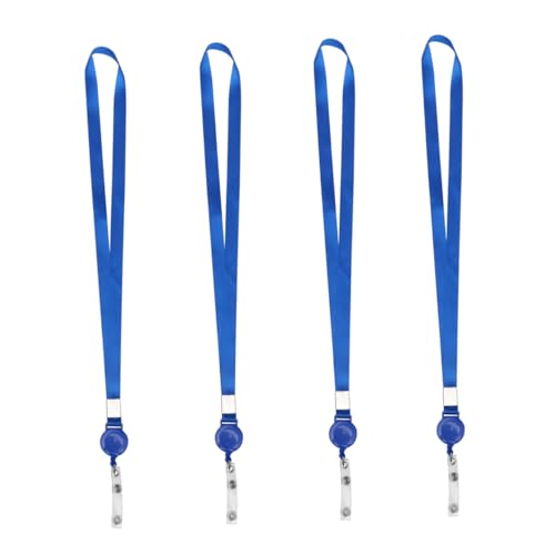 EXCEART 4 Stück Lanyard Mit Clip Id-abzeichen Lanyards Für Ausweise Abzeichen Schlüsselband Tragegurt Blue von EXCEART