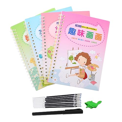 EXCEART 4 Stück Rillen-übungs Hefte Üben Kalligraphie-übungsbuch Schreiben Handschrift-übungsbuch Kalligrafie Im Vorschulalter Übungsbuch Kalligrafie Schreibübungstool Plastik von EXCEART