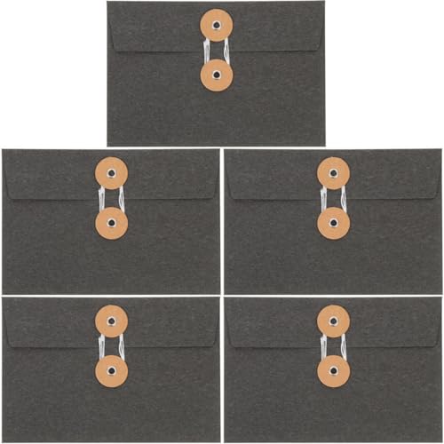 EXCEART 5 Stück Umschlag Papiertüte Papierordner hängender Aktenordner süße Ordner geldumschläge briefumschlag Papiertaschen für die Schule multifunktionale Papiertaschen Kraftpapier Black von EXCEART