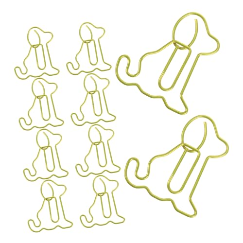 EXCEART 50 Stück Hunde-Büroklammer kreative Büroklammern Clips in Welpenform süße Planerclips hund büroklammern Lustige Lesezeichen Lesezeichen-Planer-Clips Metall Yellow von EXCEART
