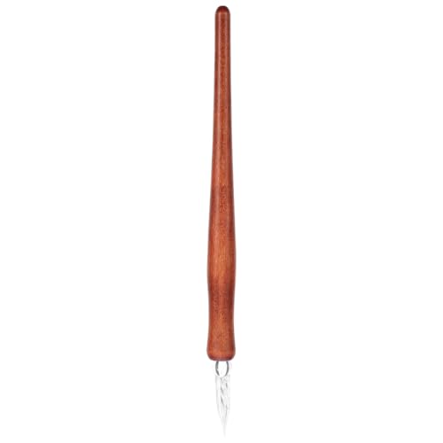 EXCEART Vintage Glas Dip Pen Mit Holzgriff, Kalligraphie Stift FüR Schreiben, Zeichnen Und Dekoration von EXCEART